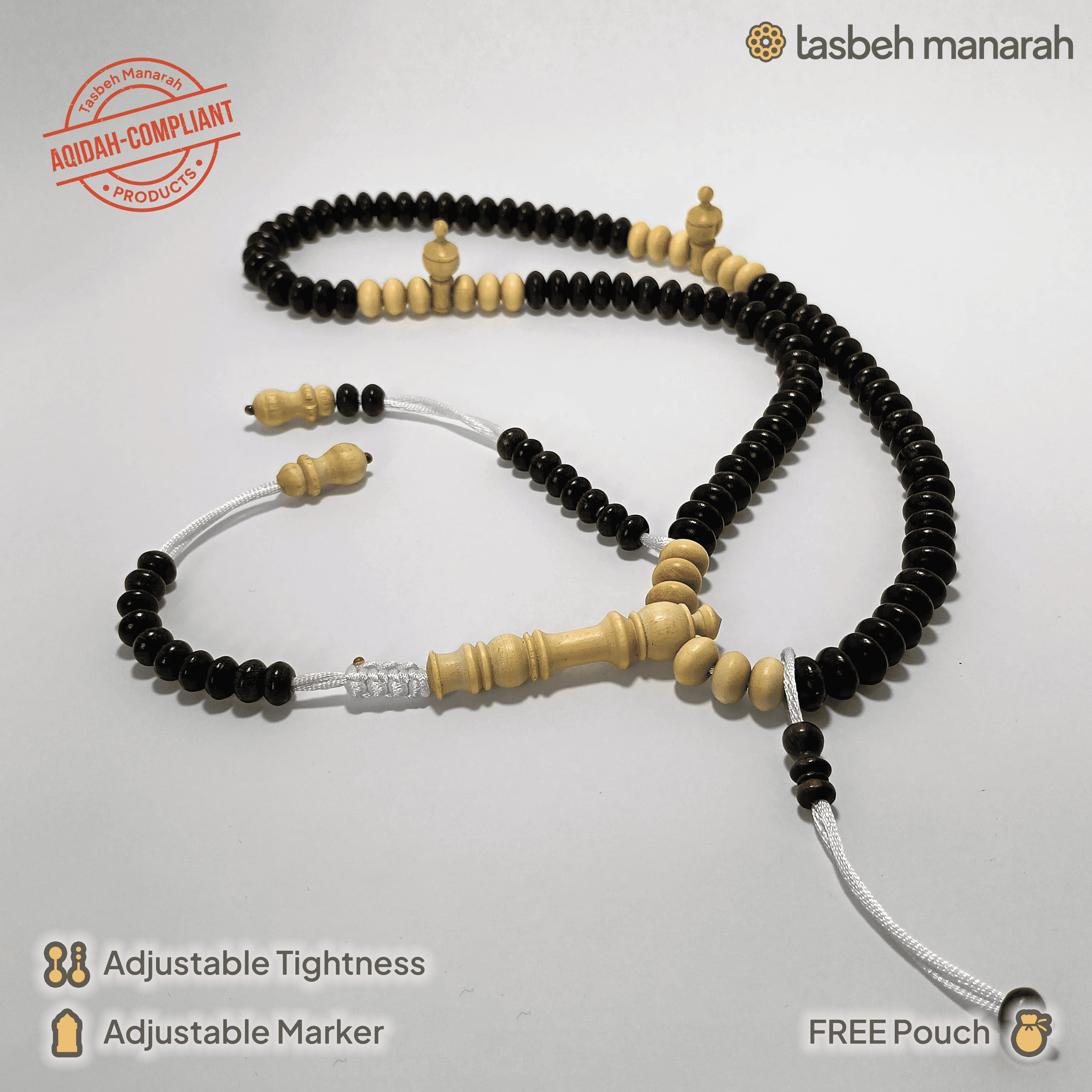 Asam Ivory Tasbih - 8mm