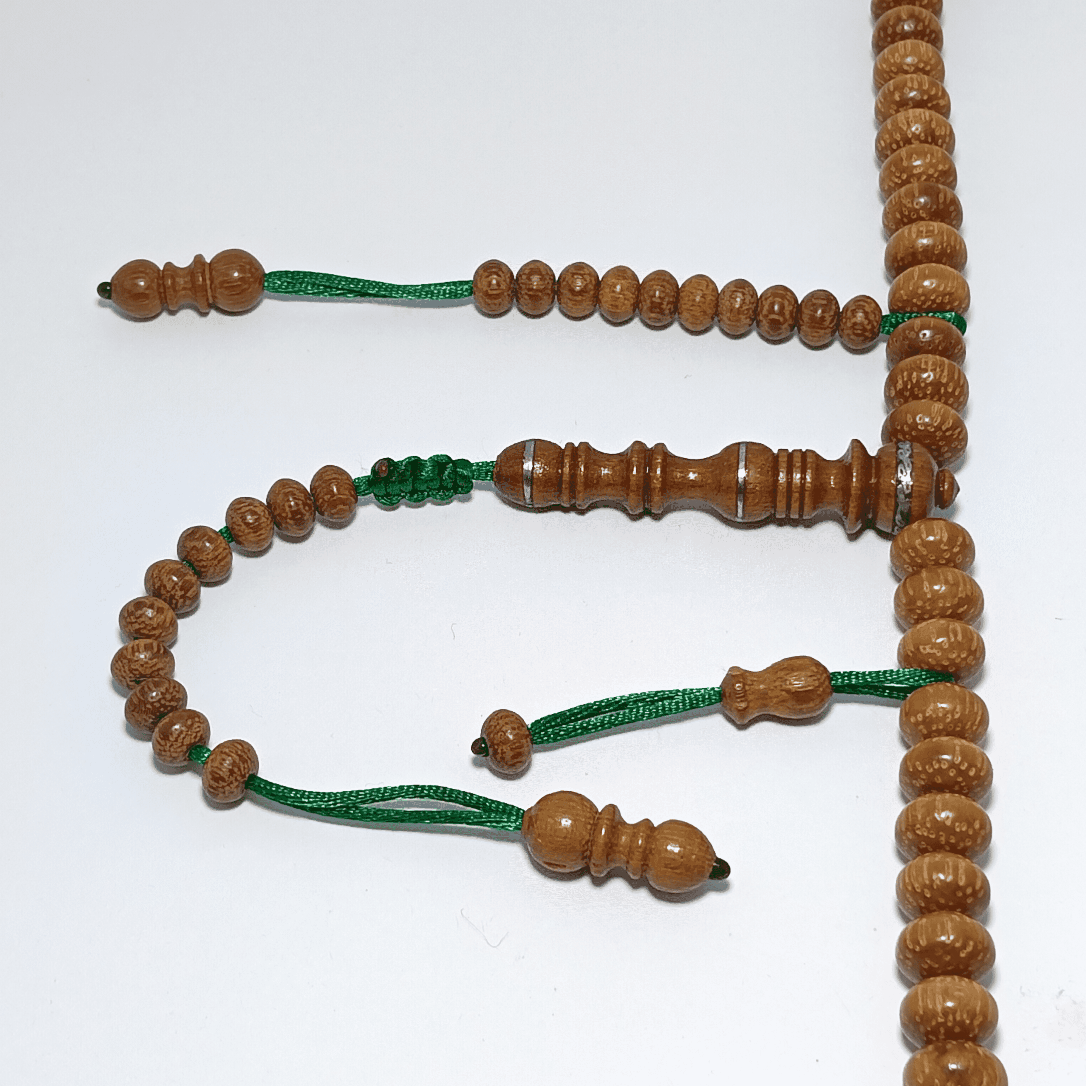 Merbau Papua Silver Tasbih - Oval, 10mm 2