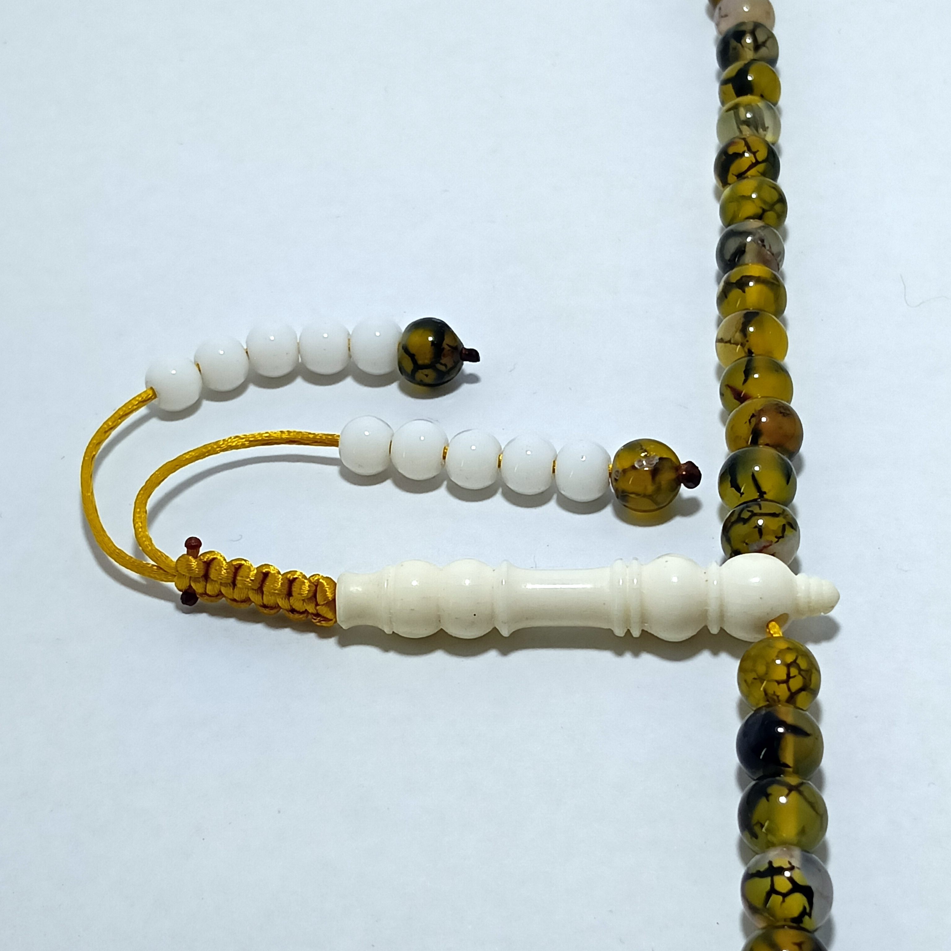 Tasbih Gemstone: Yellow Cracked - 99 Beads 2