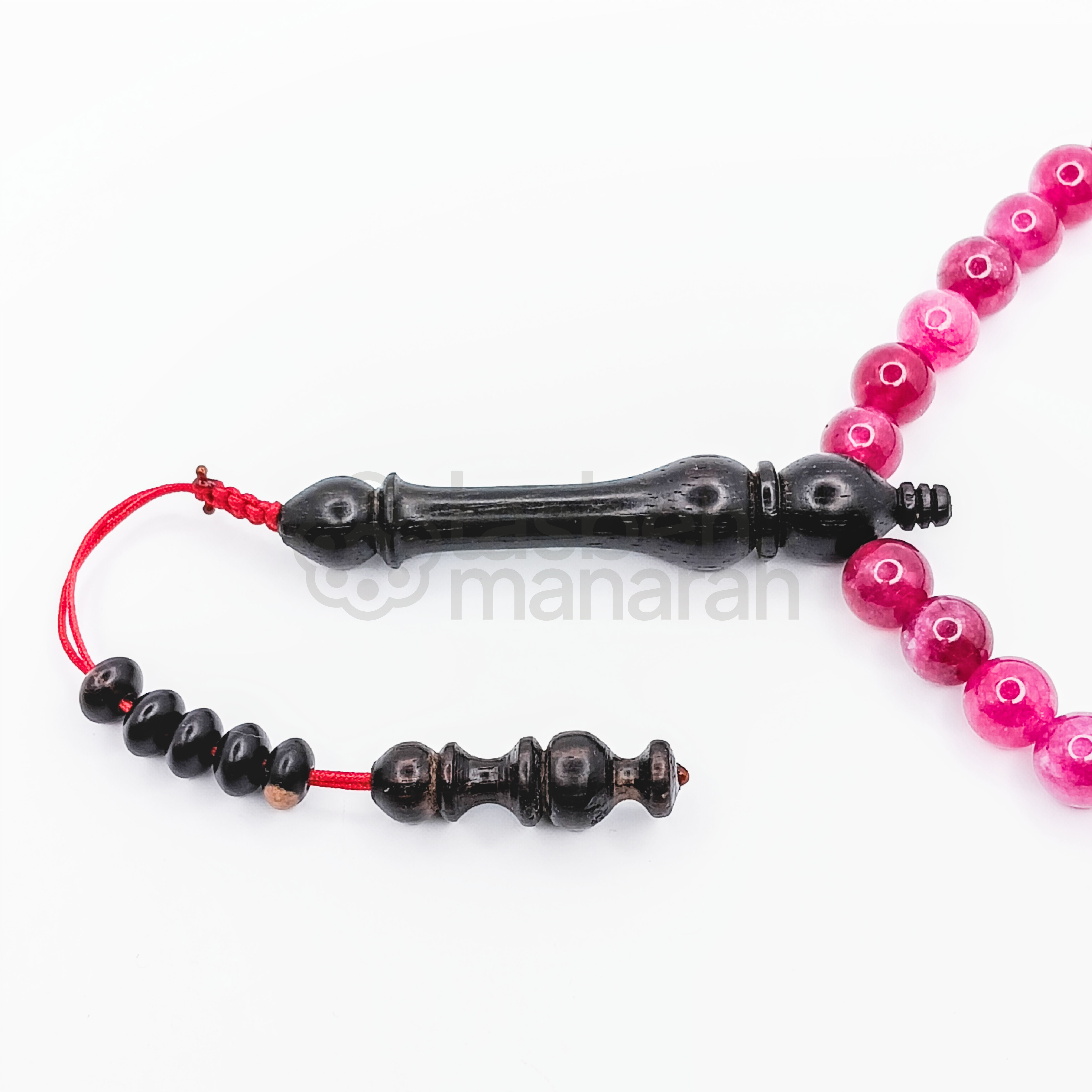 Tasbih Daily Gemstone: Fuchsia Agate - 33 Beads 2