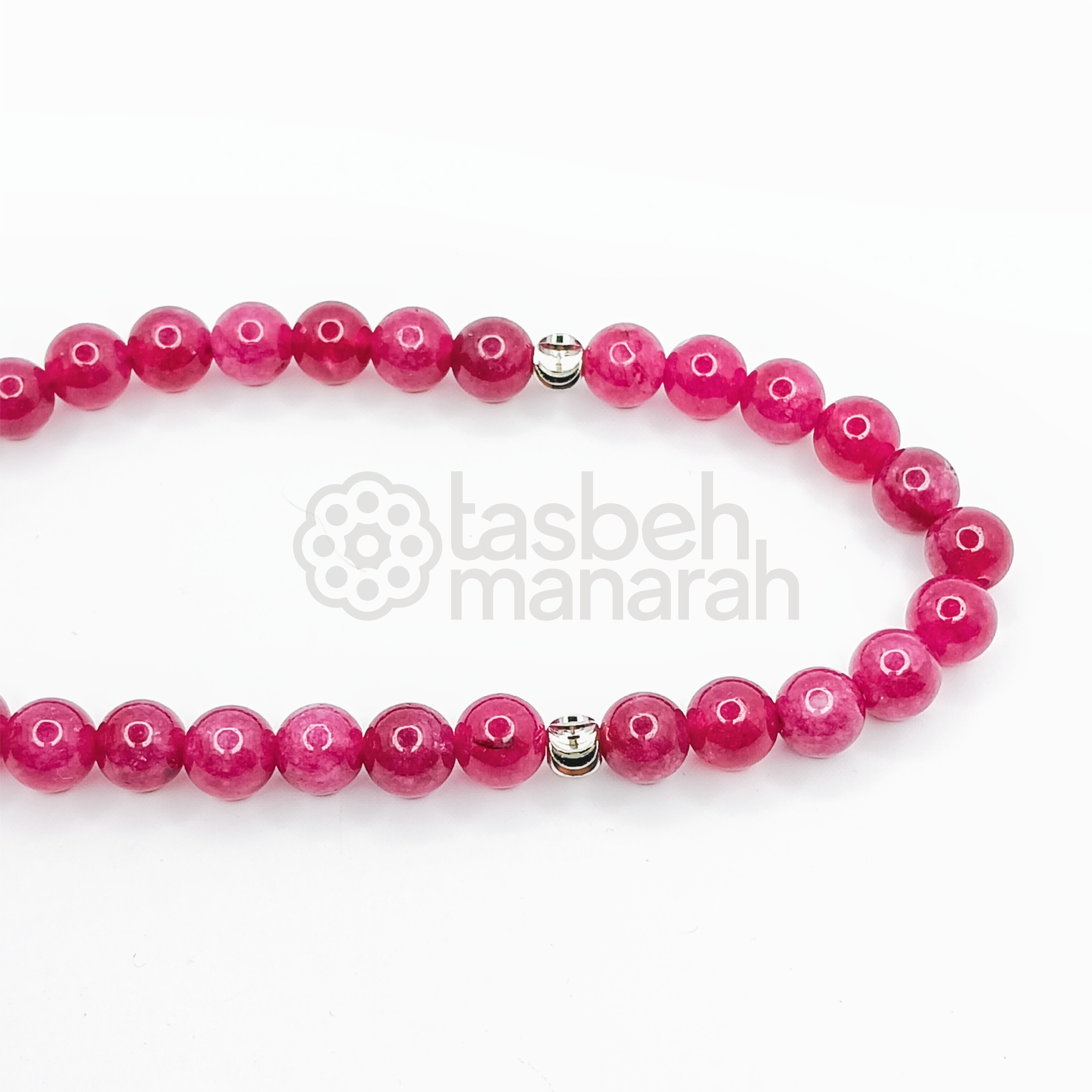 Tasbih Daily Gemstone: Fuchsia Agate - 33 Beads 3