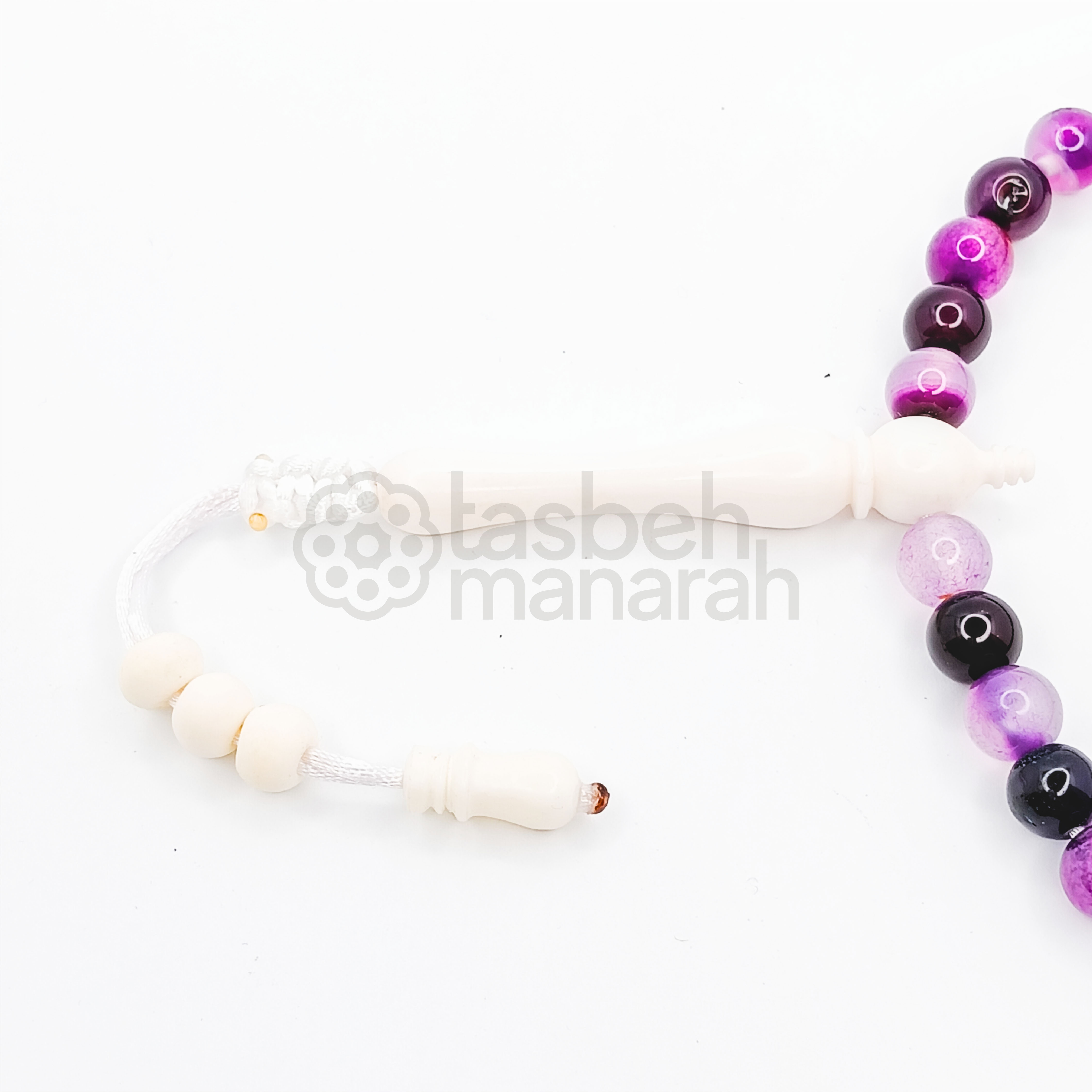Tasbih Daily Gemstone: Royal Purple Agate - 33 Beads 2