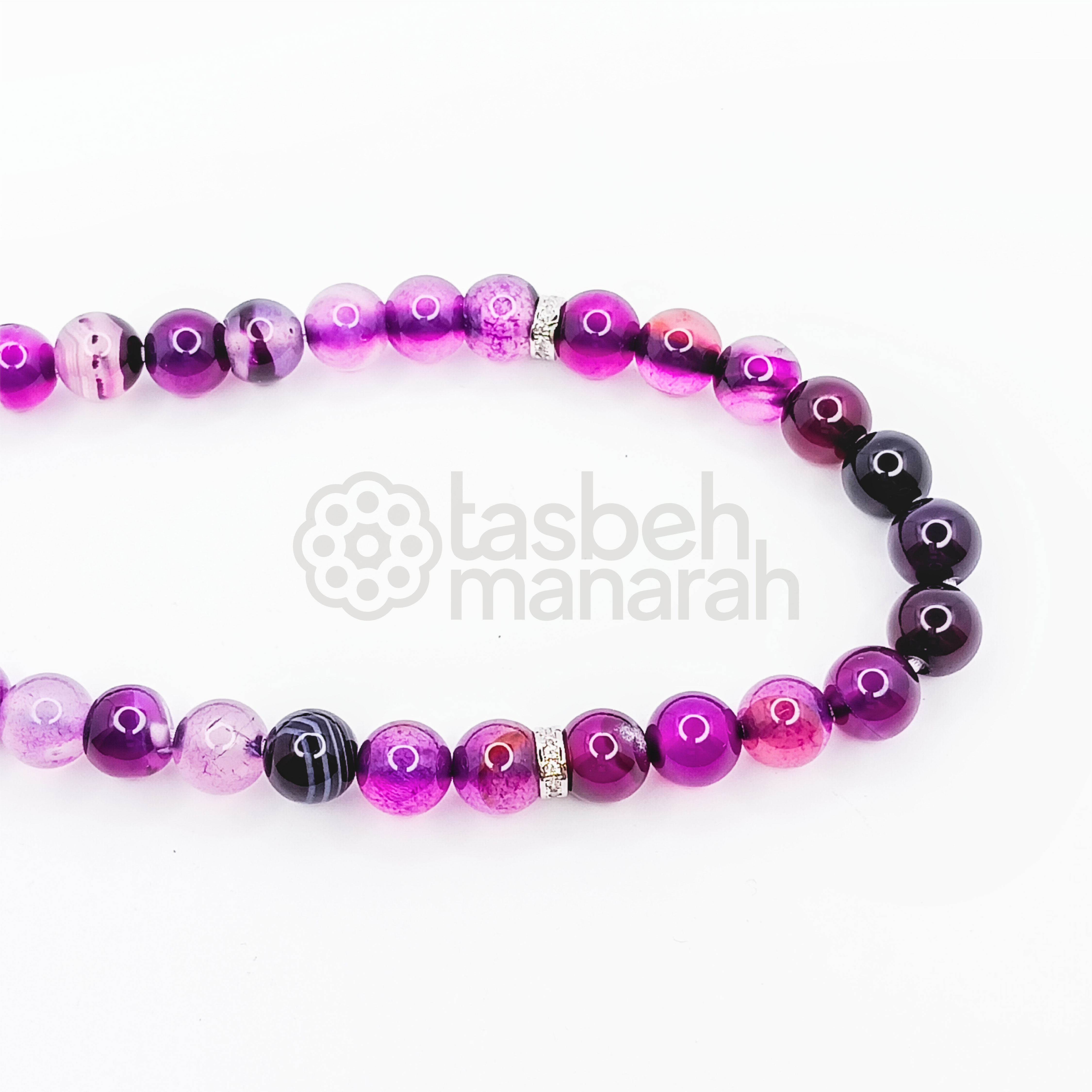 Tasbih Daily Gemstone: Royal Purple Agate - 33 Beads 3