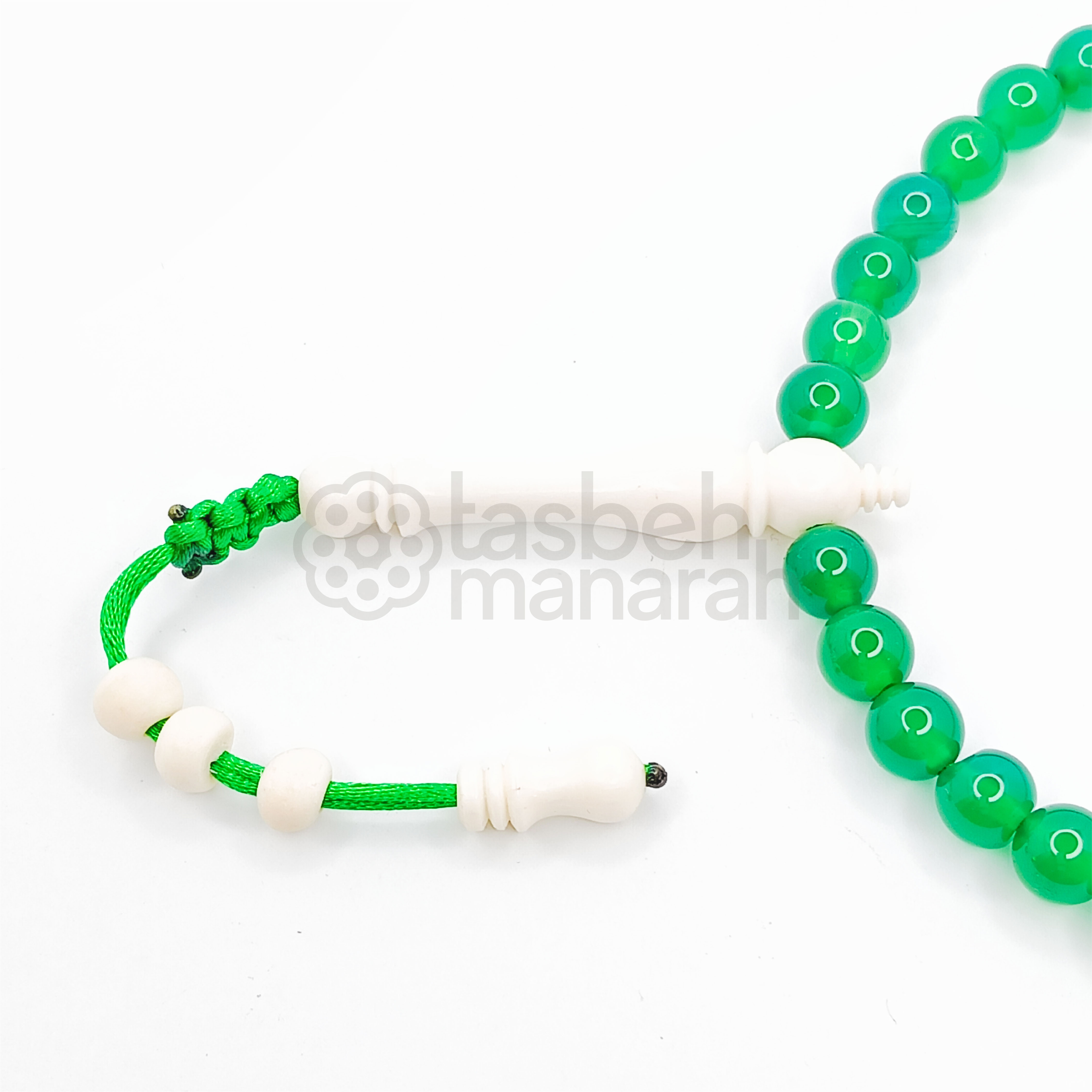 Tasbih Daily Gemstone: Green Agate - 33 Beads 2