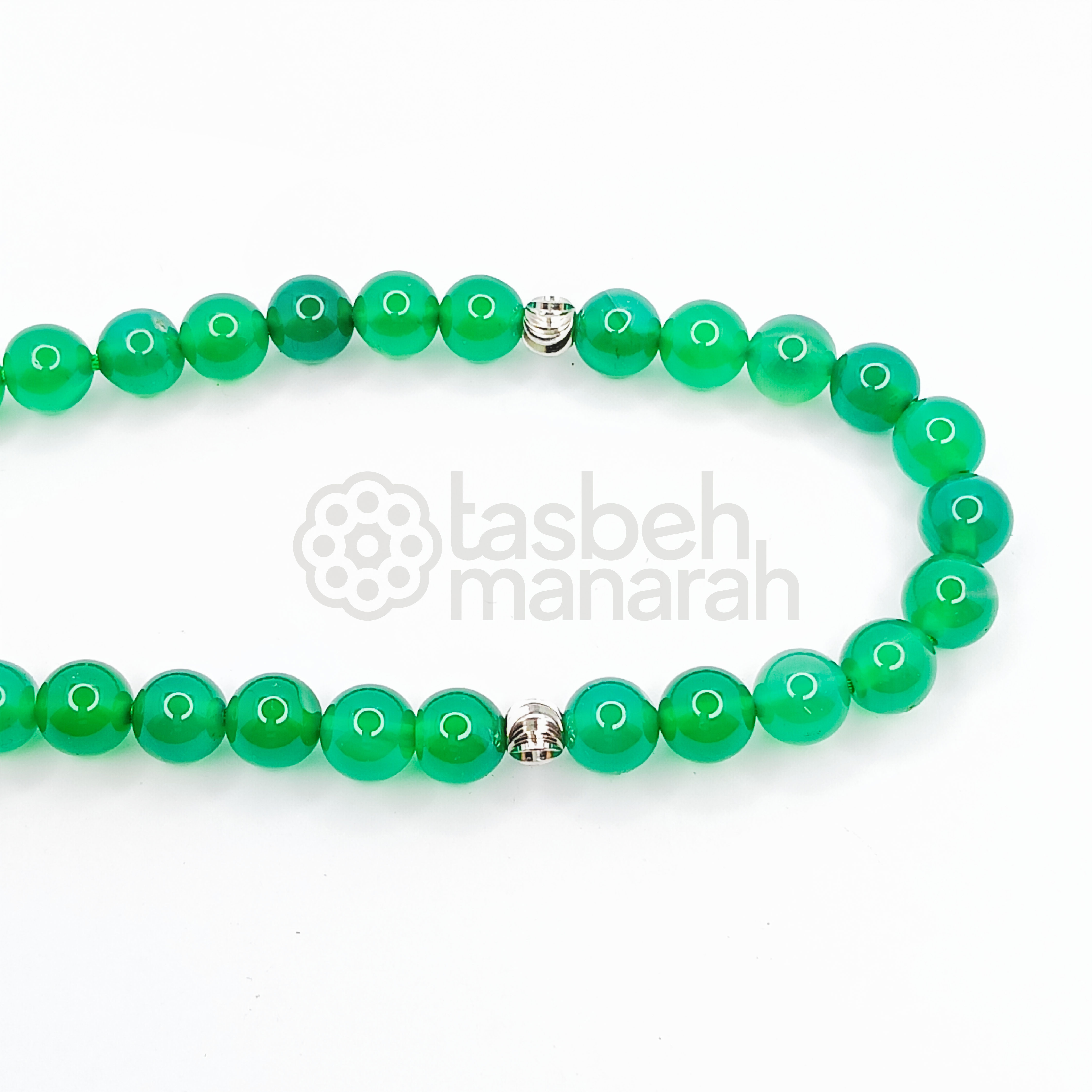 Tasbih Daily Gemstone: Green Agate - 33 Beads 3