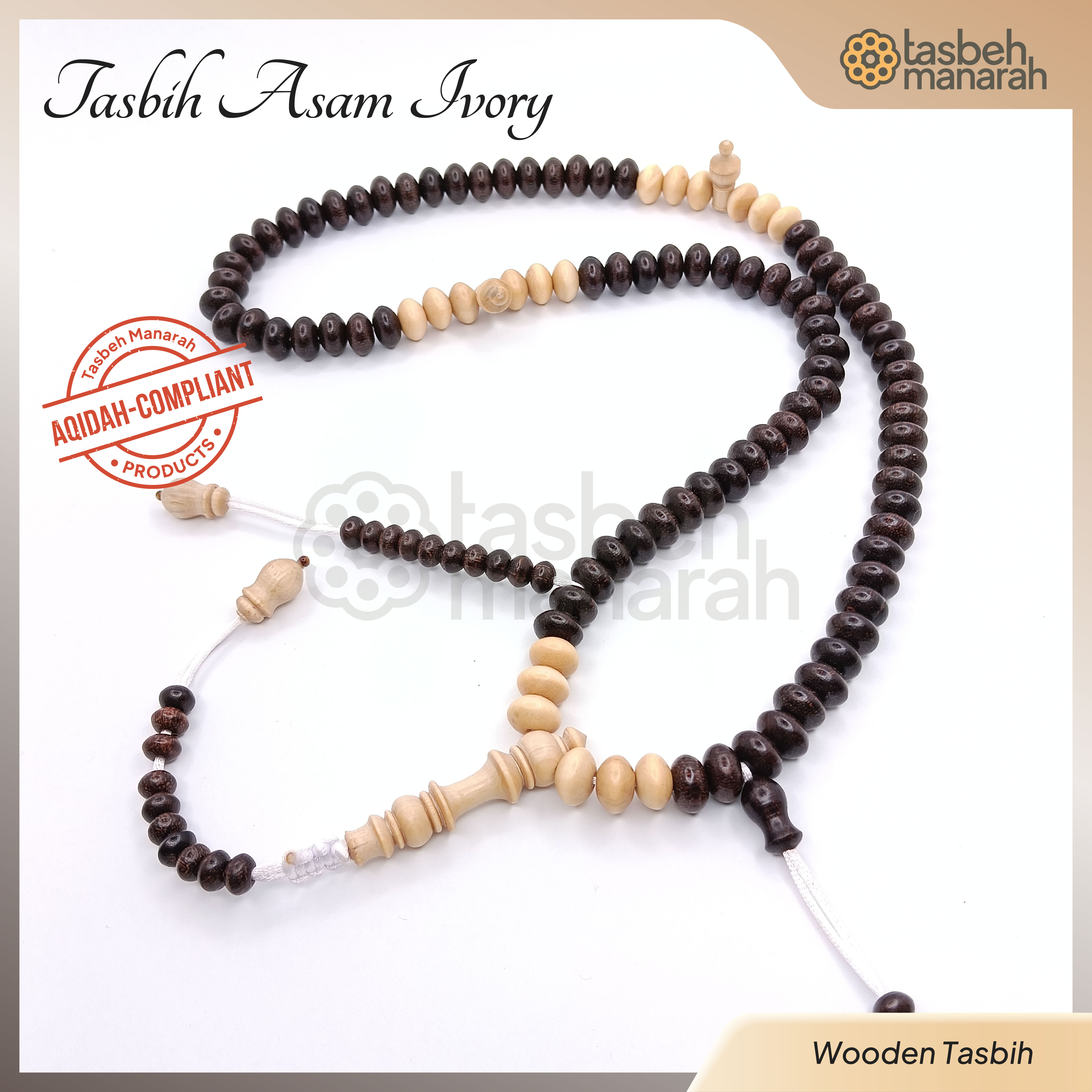 Tasbih Asam Ivory - 10mm