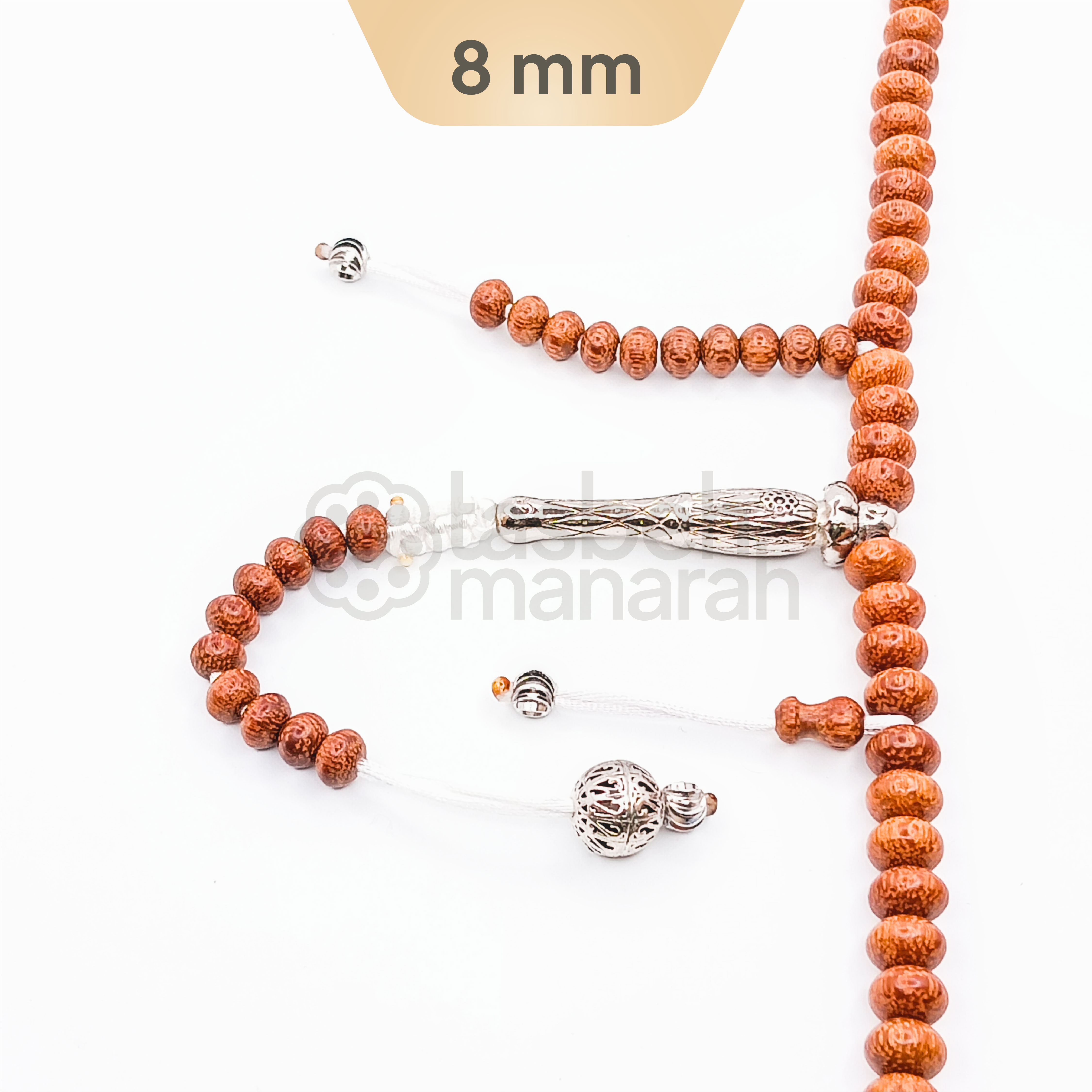 Tasbih Belian Silver - 8 mm, 99 Beads 2