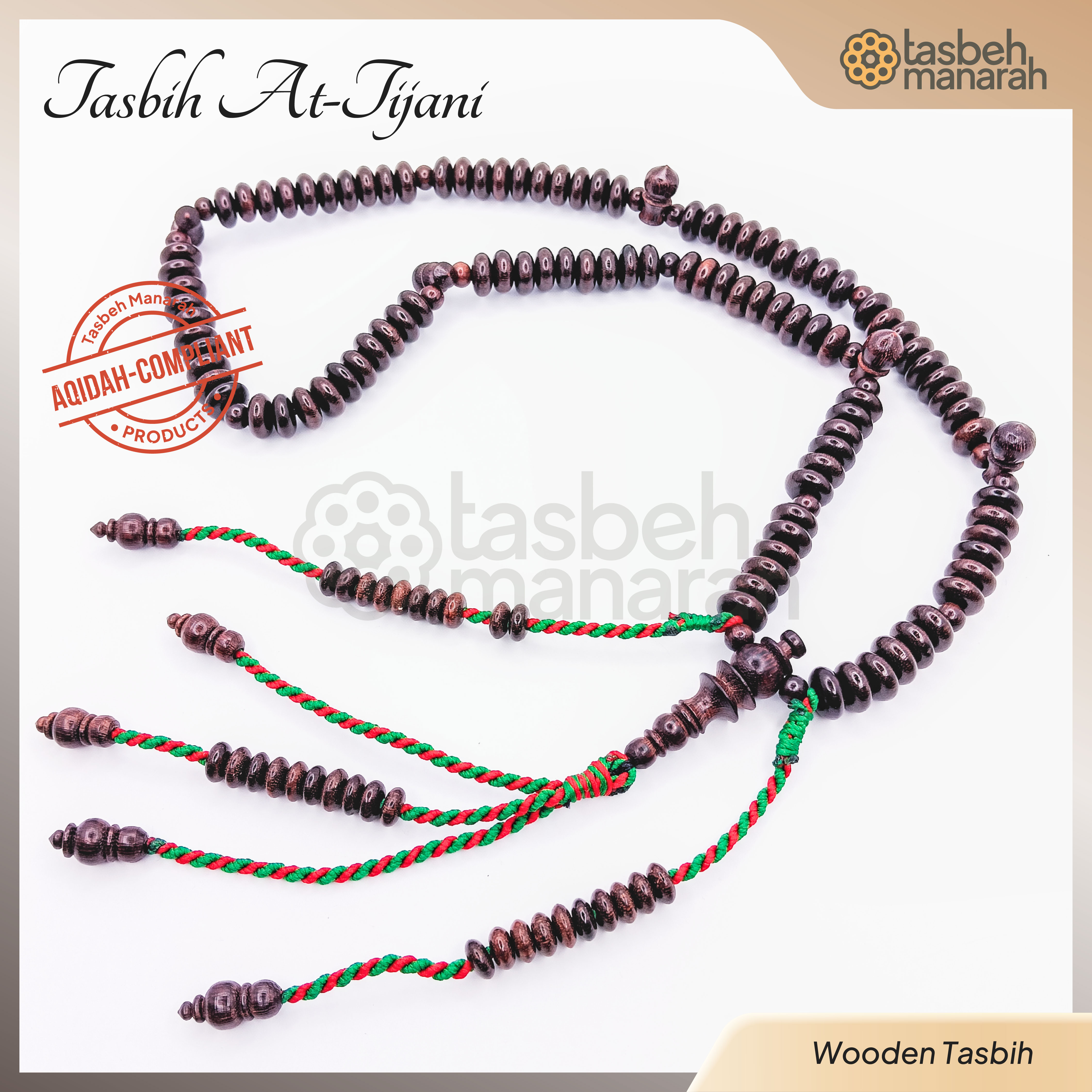 Tasbih At Tijani Asam Jawa - 100 Beads