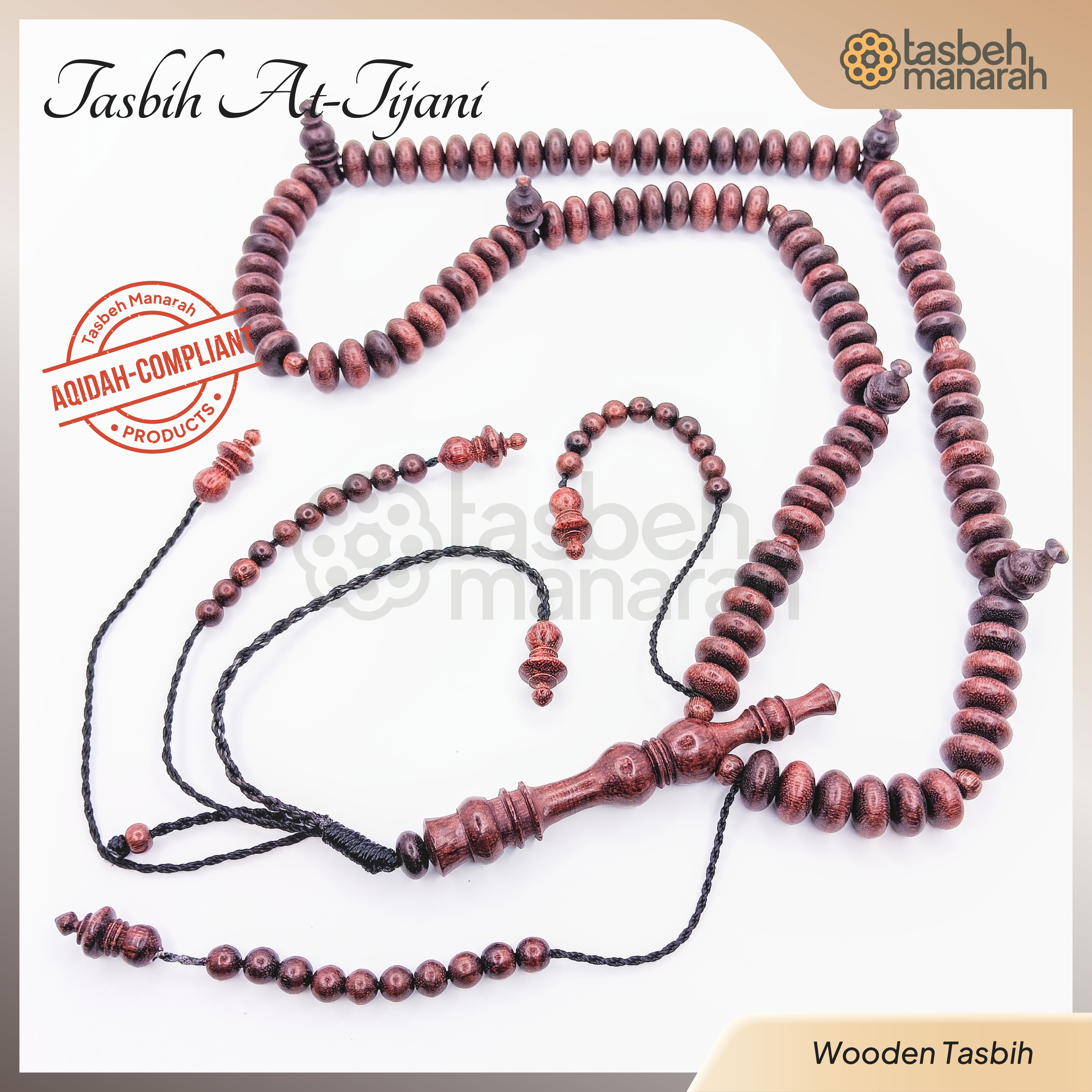 Tasbih At Tijani Asam Galih - 100 Beads