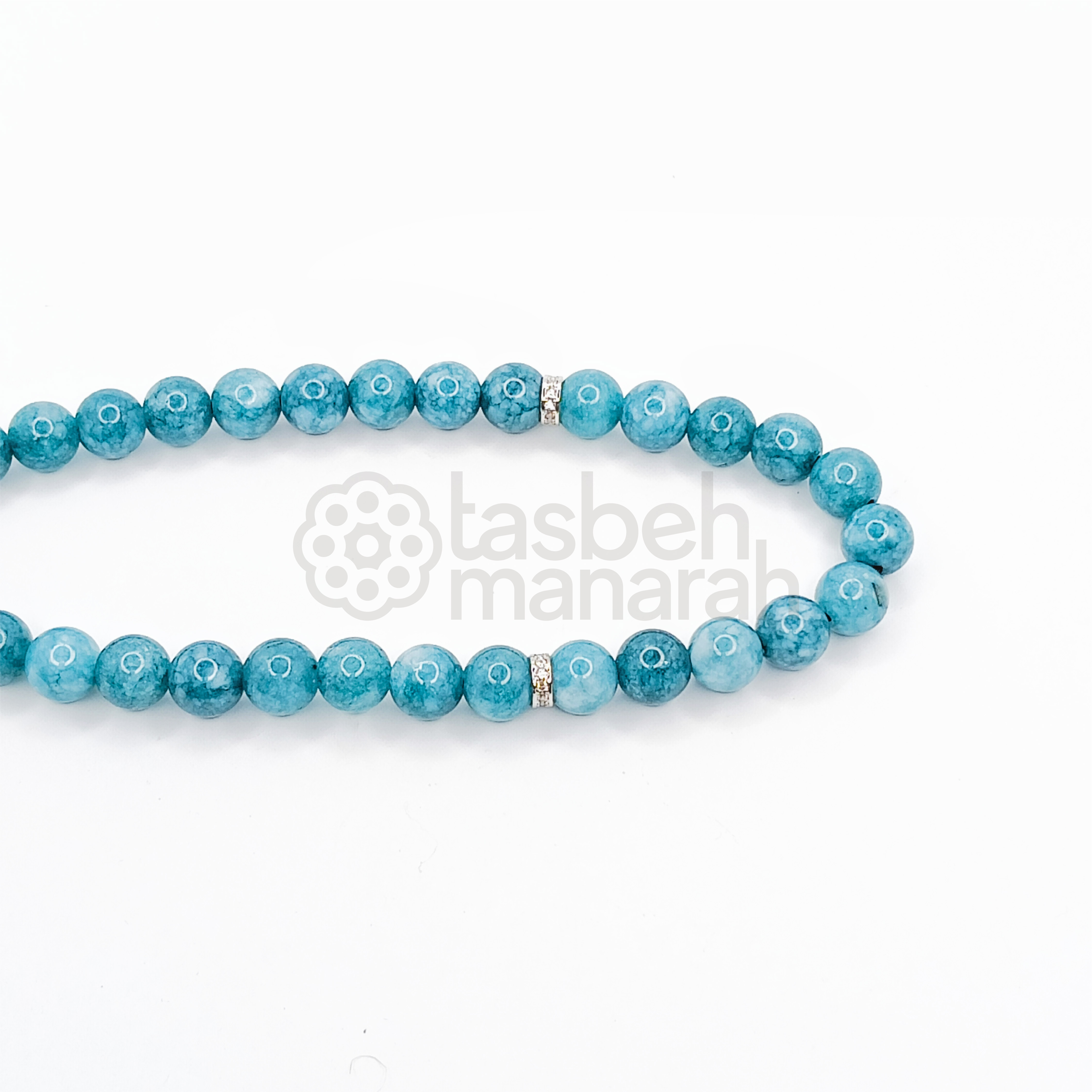Tasbih Daily Gemstone: Blue Apatite + Eboni - 33 Beads 3