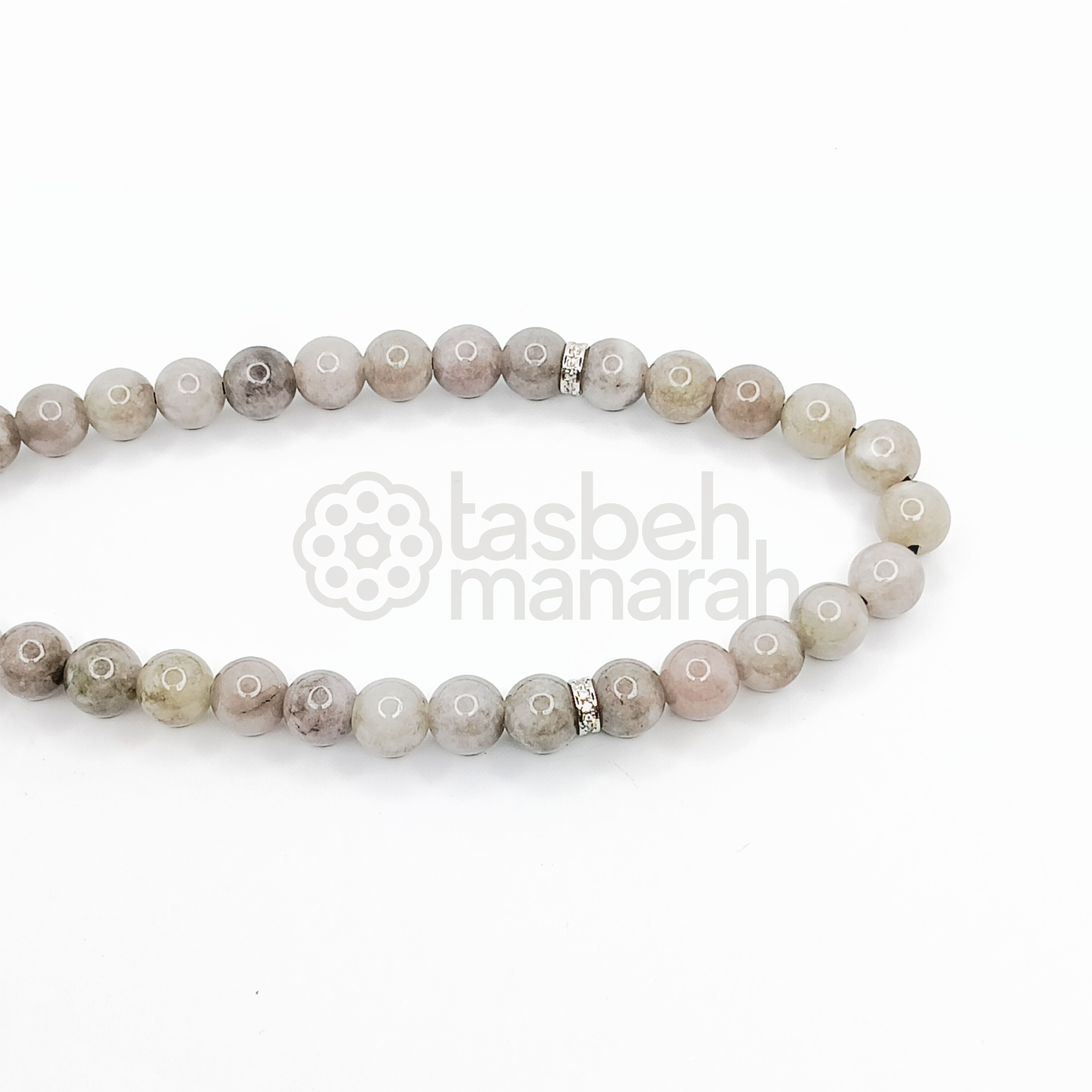Tasbih Daily Gemstone: Pastel Jasper + Eboni - 33 Beads 3