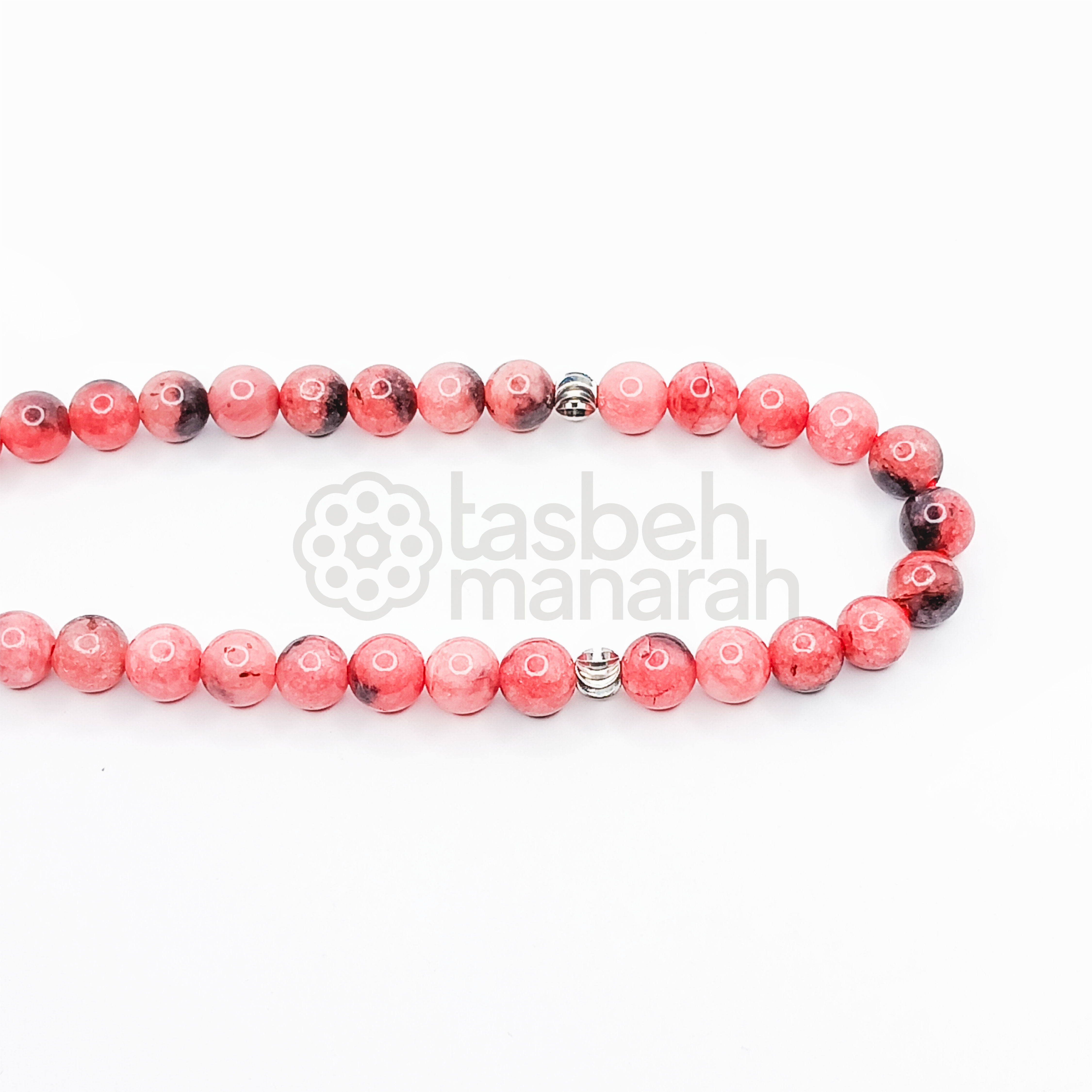 Tasbih Daily Gemstone: Rhodoquartz + Eboni - 33 Beads 3