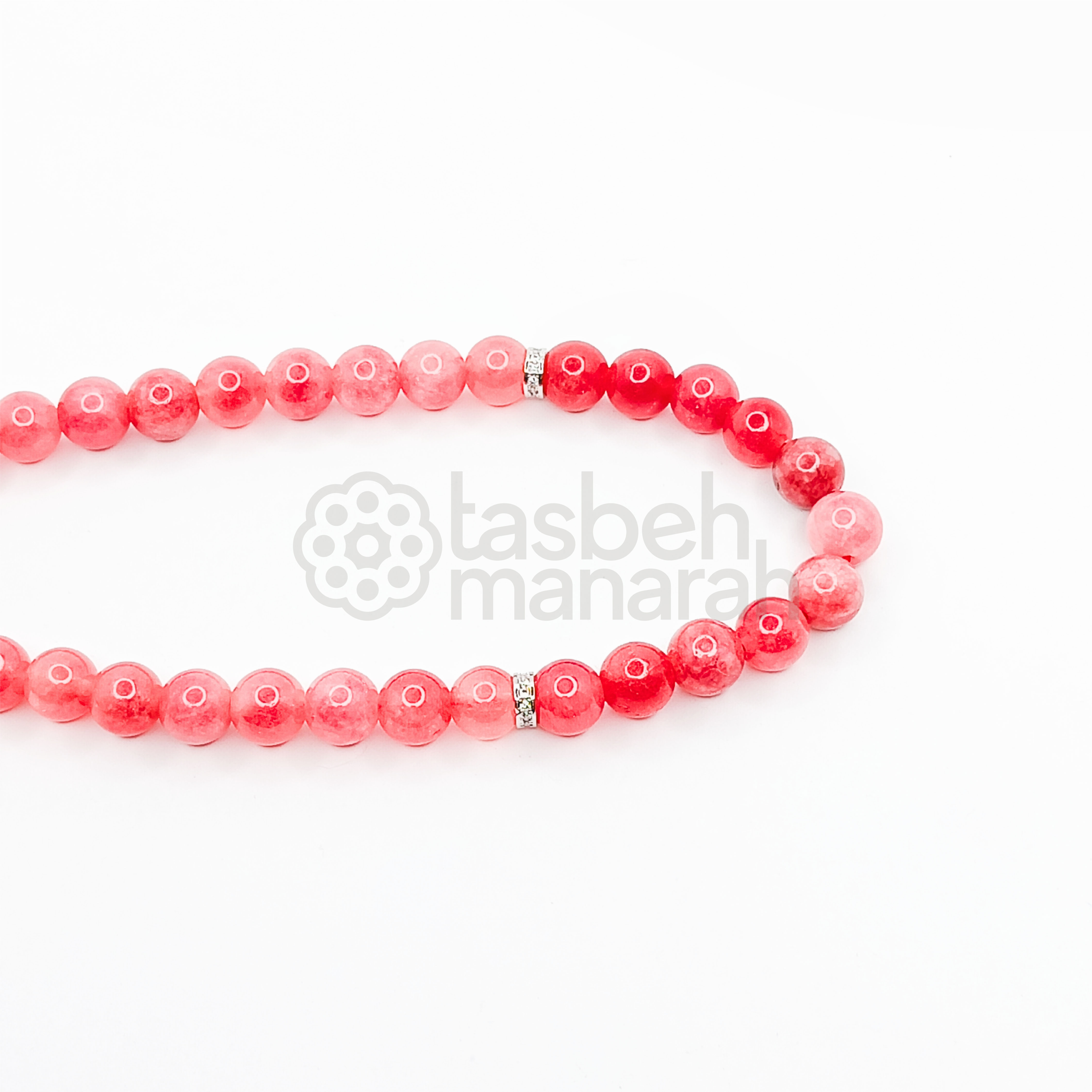 Tasbih Daily Gemstone: Rose Amber + Eboni - 33 Beads 3