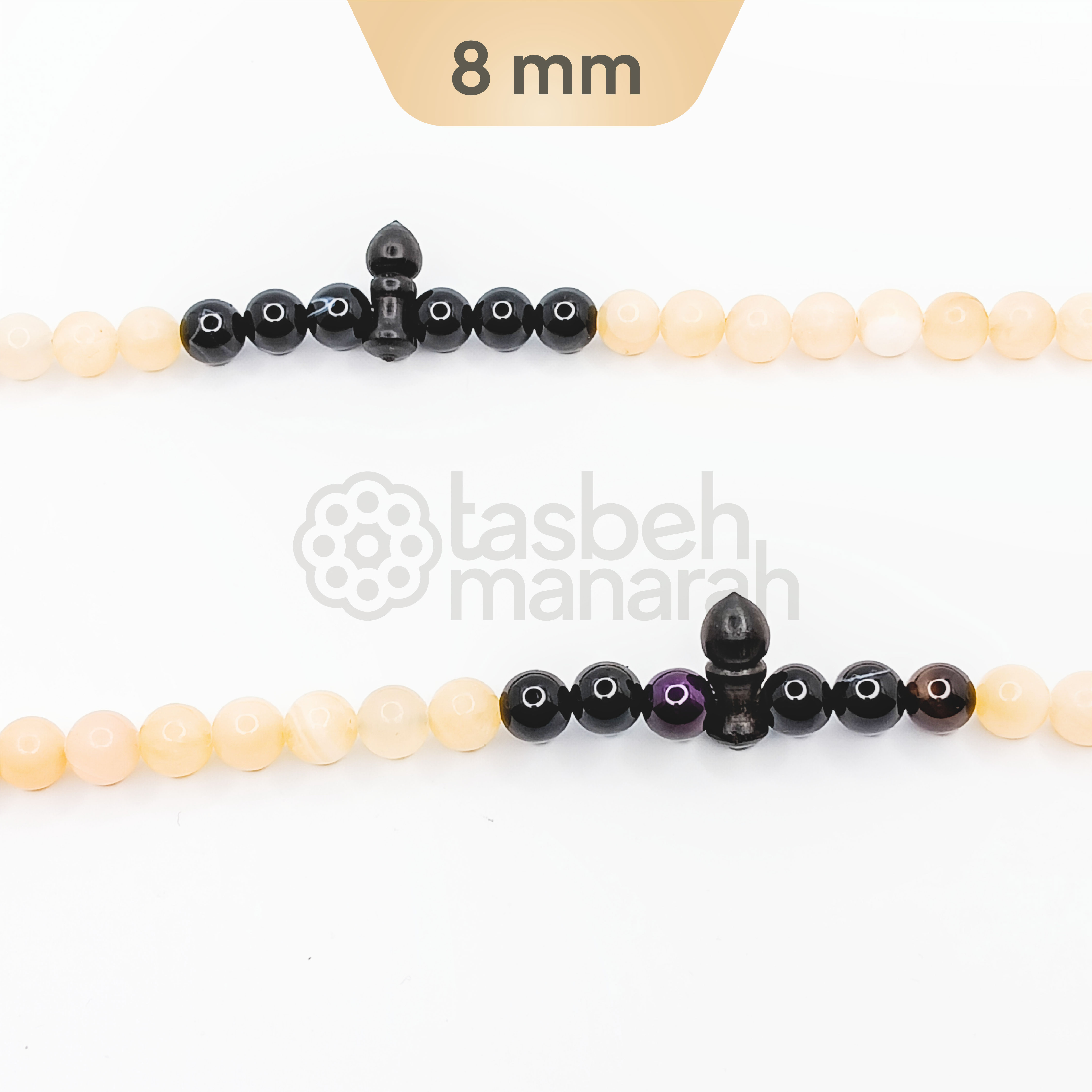 Tasbih Gemstone: Honey Amber + Eboni - 99 Beads 3