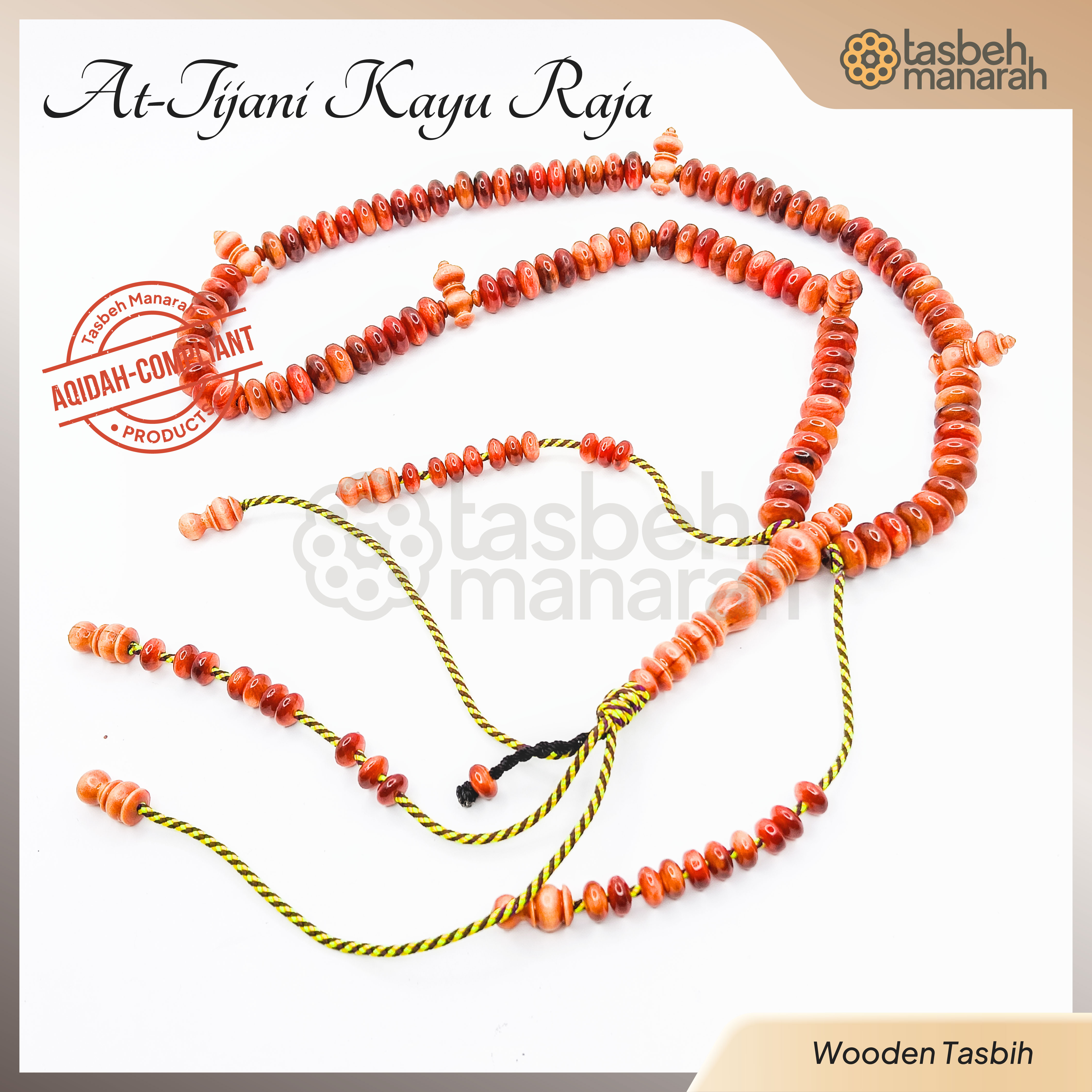 Master-crafted Collection: Tasbih At Tijani Kayu Raja - 100 Beads
