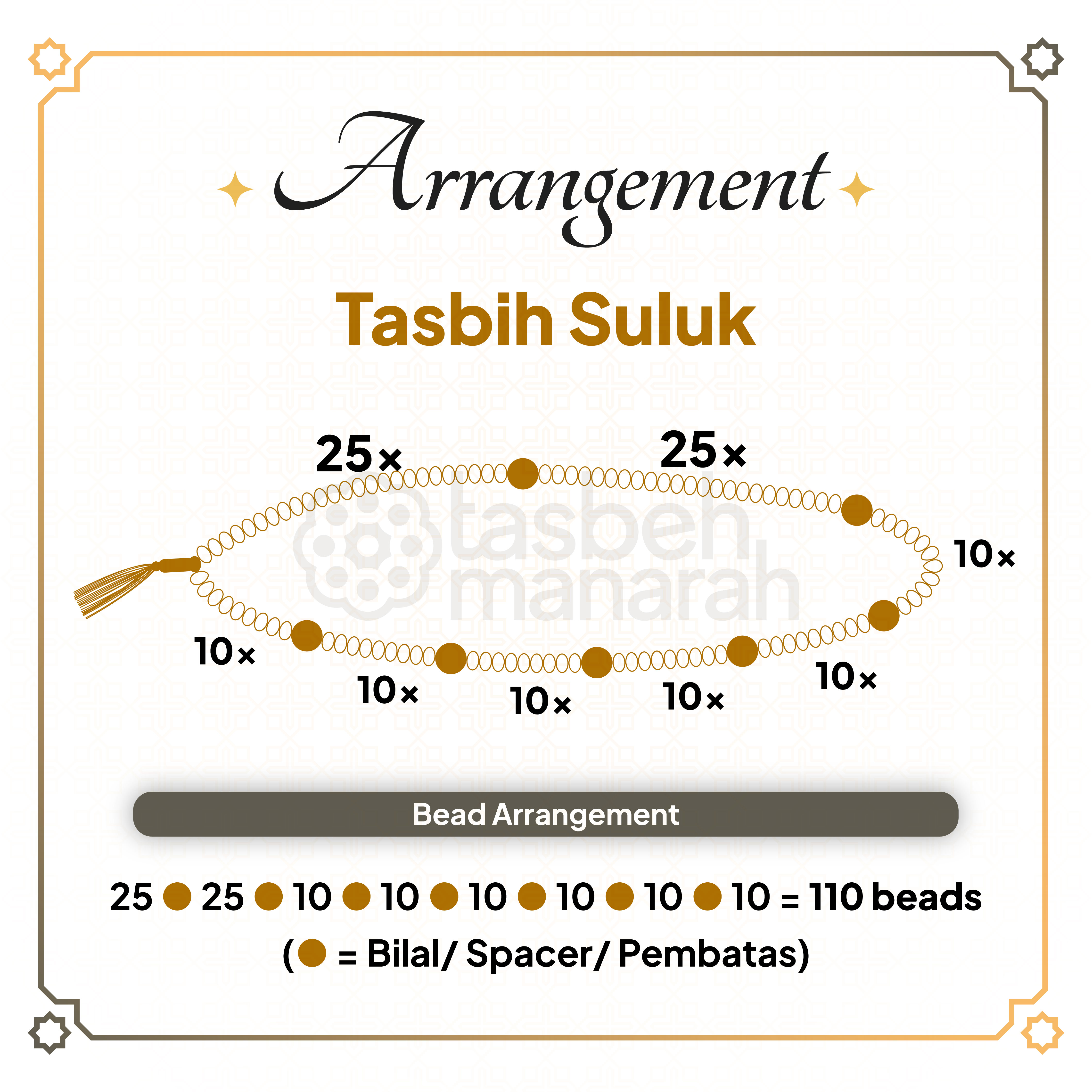 Tasbih Suluk Kubah KDS - 110 Beads 4