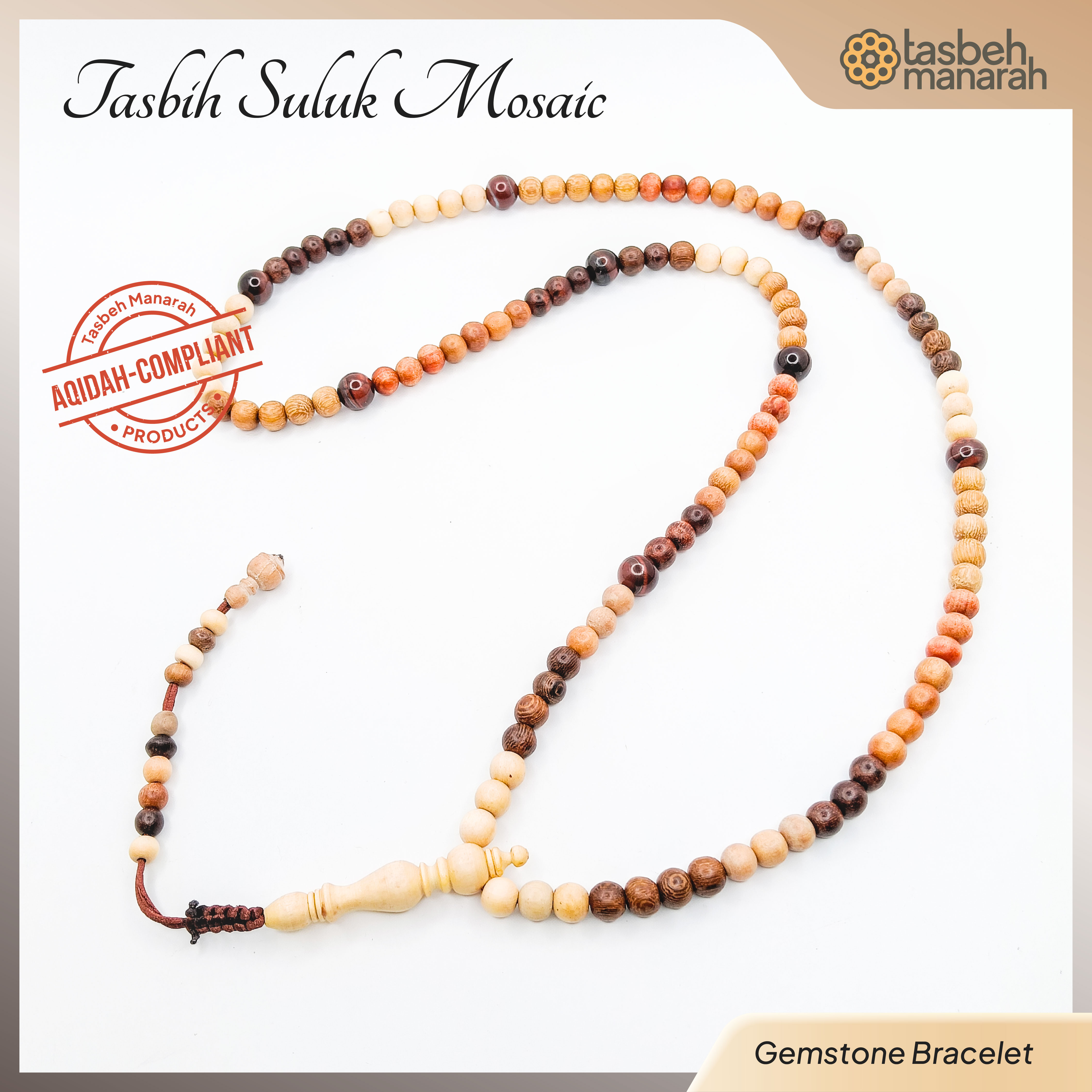 Tasbih Suluk Mosaic - 110 Beads